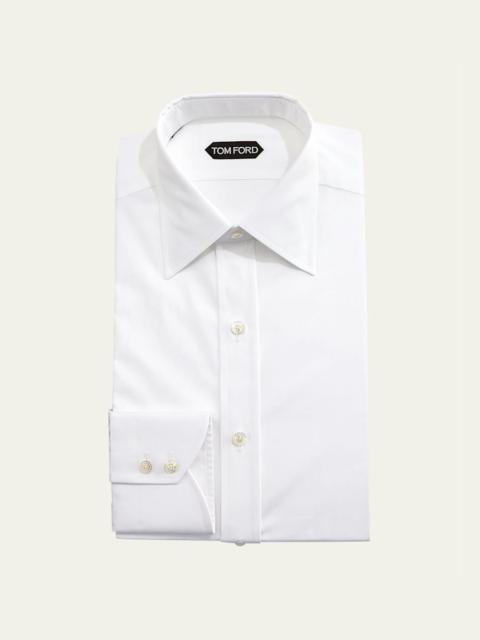 TOM FORD Solid Barrel-Cuff Dress Shirt, White