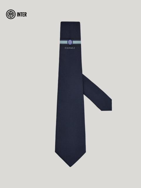 Canali SILK TIE IN BLUE JACQUARD - INTER COLLECTION