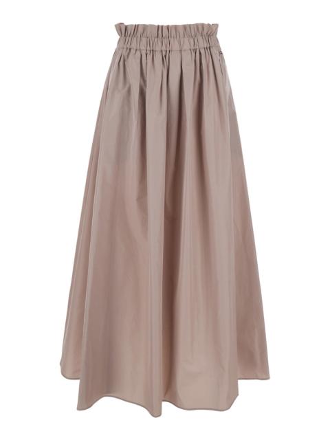 Herno Herno Women Pink Skirt With Logo Plaque On The Side And Elastic Waist In Tech Fabric Woman