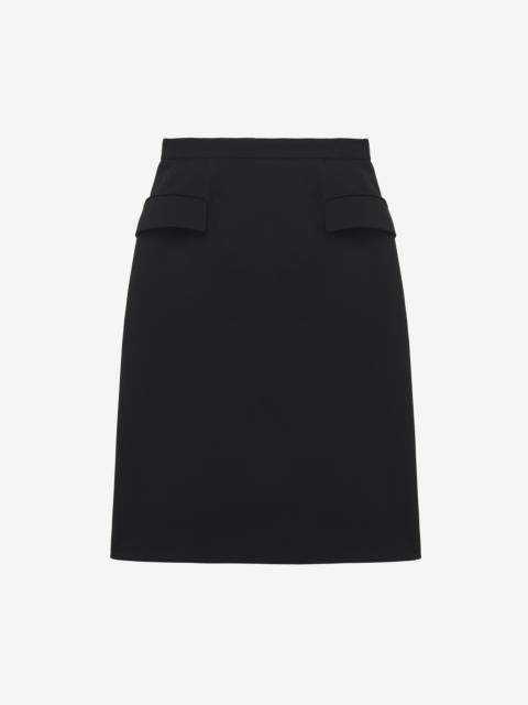 Alexander McQueen Wool Gabardine Pencil Skirt