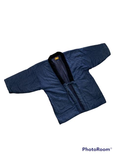 Other Designers Japanese Brand - INSULATED PUFFER FLUFFY DENIM KIMONO JACKET