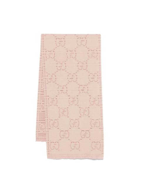 GG-jacquard wool scarf