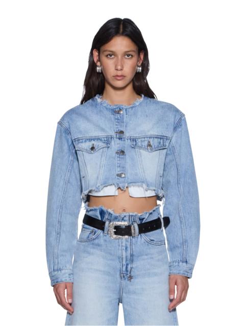 Ksubi TORN OFF CROP TRUCKER VAPOUR