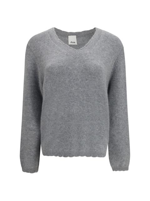 Allude Allude V Neck Sweater Grey Women