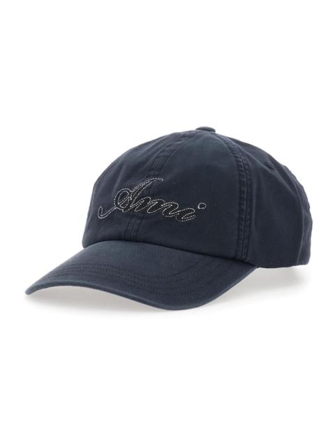 AMI Paris Ami Paris Men Black Baseball Cap With Logo Embroidery On The Front In Cotton For Men