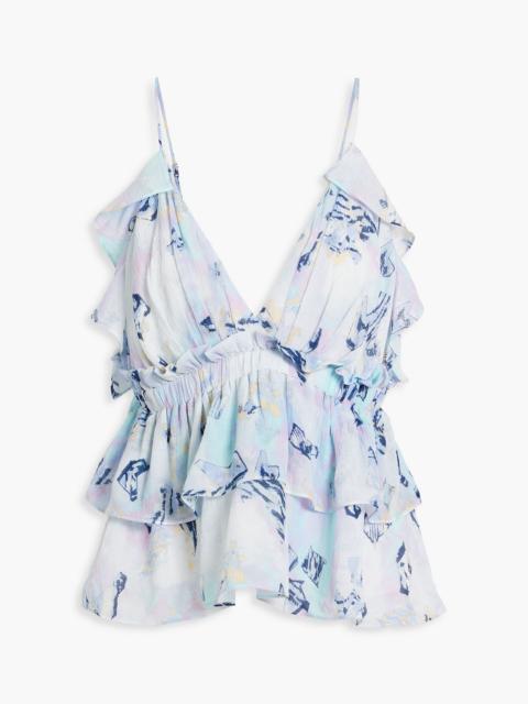 Other Designers Amars tiered printed crepon top