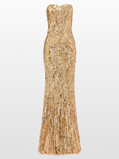 JENNY PACKHAM Jenny Packham Euphoria Sequin-Embellished Strapless Dress in Illusion at Nordstrom