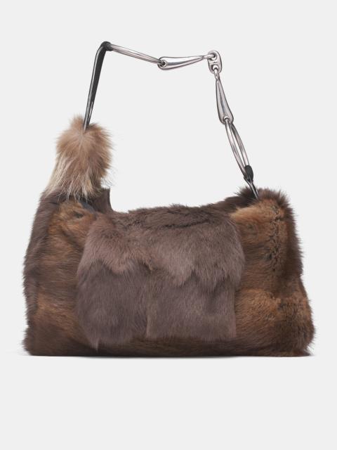 prototypes Brown Vintage Fur Stirrup Bag