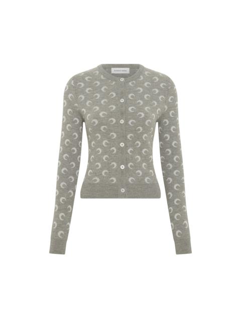 Marine Serre MOON JACQUARD KNIT FITTED CARDIGAN
