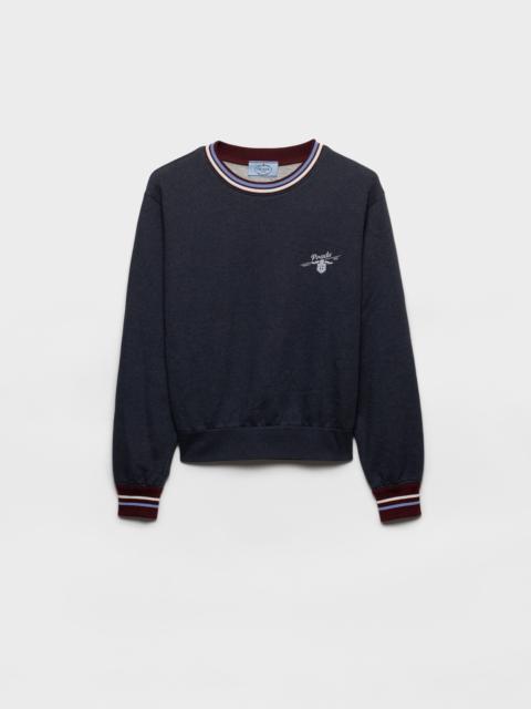 Prada Cotton fleece crew-neck sweatshirt