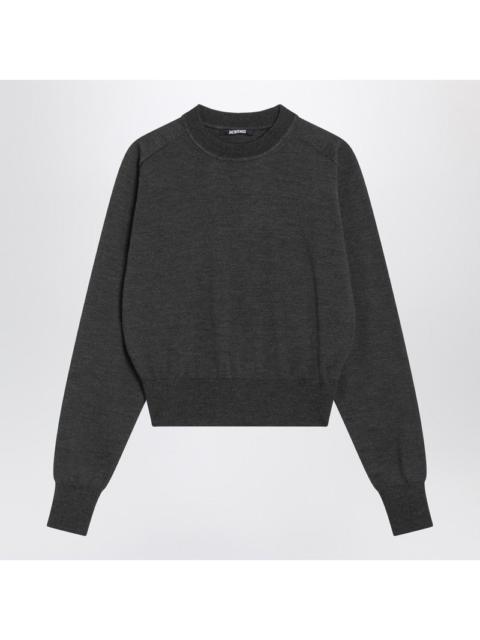 JACQUEMUS Jacquemus Grey Wool Sweater With Logo Embroidery Women