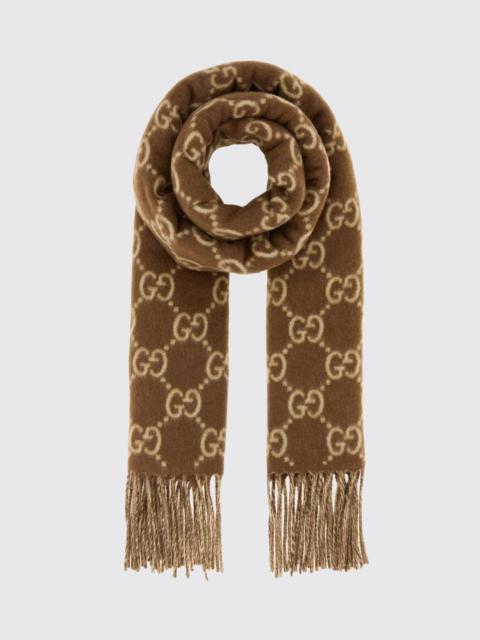 GUCCI Gucci Women Gucci Gg Monogram Pure Cashmere Scarf With Fringed Edges