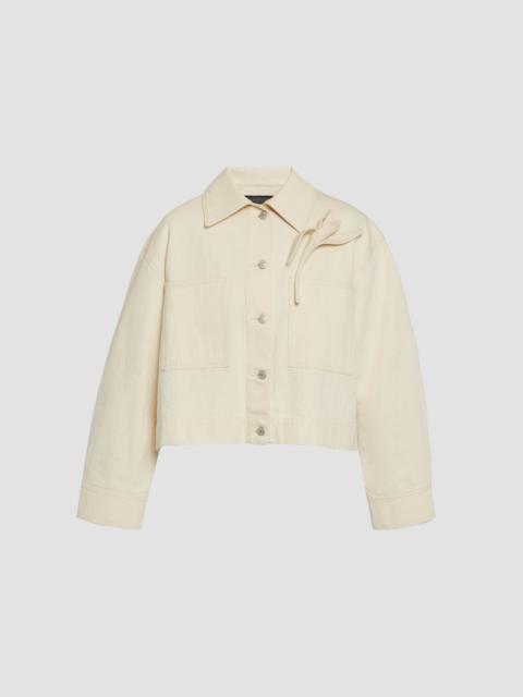 Erdem FLORAL APPLIQUÉ DENIM CROPPED JACKET