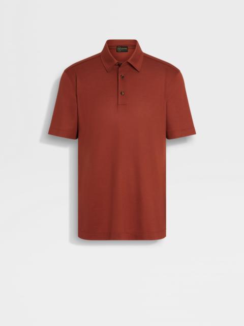 ZEGNA BRICK RED VELLUS AUREUM POLO SHIRT