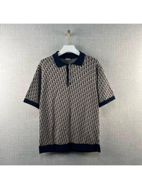 Dior DIOR / Cotton Short-Sleeved Polo Shirt with Oblique Print