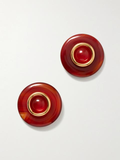 Jennifer Behr Devon Gold-plated Carnelian Earrings