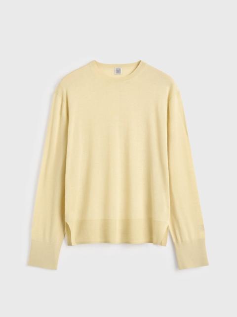 TOTEME Crew-neck wool silk knit champagne