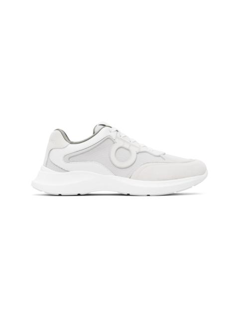 FERRAGAMO White & Gray Bay Sneakers