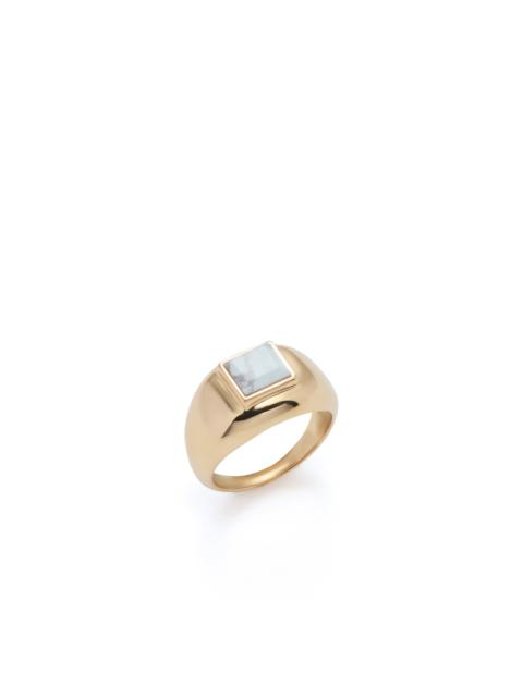 GABRIELA HEARST Medium Ring 18K Gold & Howlite Stone