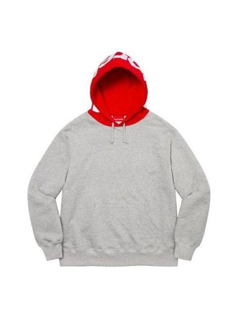 Supreme Supreme Contrast Hooded Sweatshirt 'Grey Red White' SUP-FW21-147