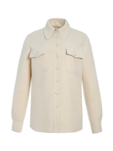 GABRIELA HEARST John Austin Shirt in Ivory Double-Face Recycled Cashmere Felt