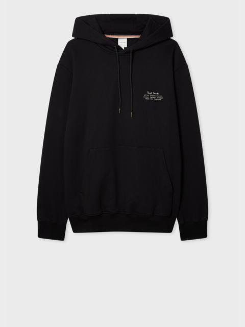 Paul Smith Black Signature Logo Print Hoodie