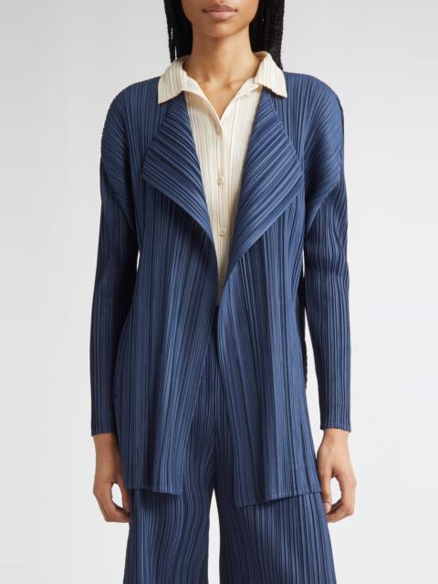 Pleats Please Issey Miyake Pleats Please Issey Miyake Mellow Pleated Jacket in Navy at Nordstrom