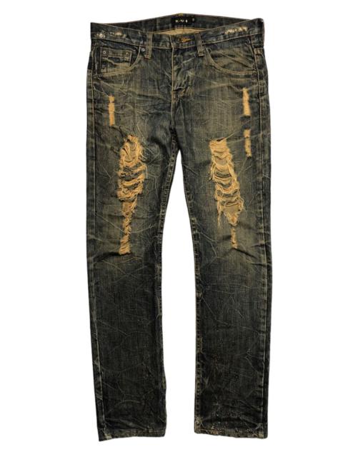 Other Designers Japanese Brand KUI distressed glitter rusty denim pants