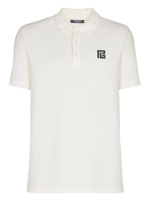 Balmain Balmain PB Logo-embroidered Cotton Polo Shirt