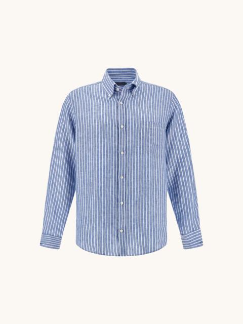 Paul & Shark SOFFIO LINEN SHIRT WITH STRIPED PATTERN