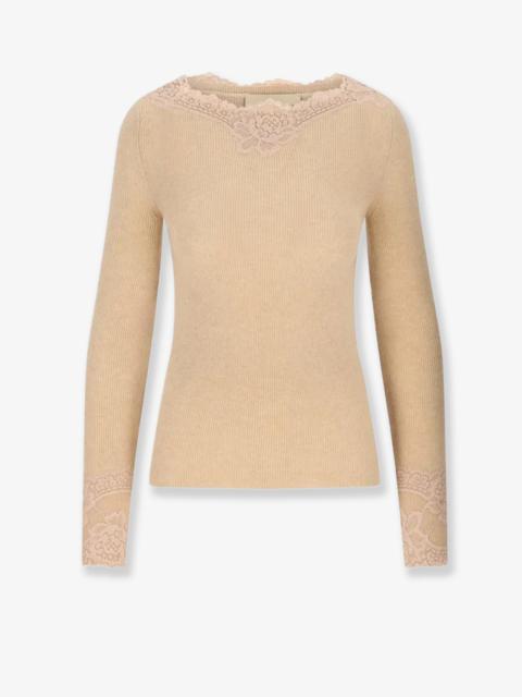 Valentino Valentino Women Cashmere Sweater With Lace Inserts