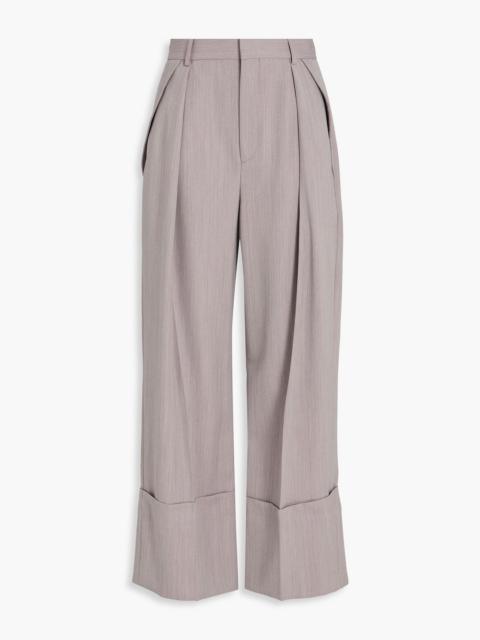 Victoria Beckham Pleated wool-crepe wide-leg pants