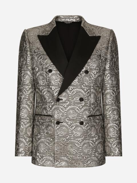 Dolce & Gabbana Sicilia double-breasted lamé jacquard tuxedo jacket