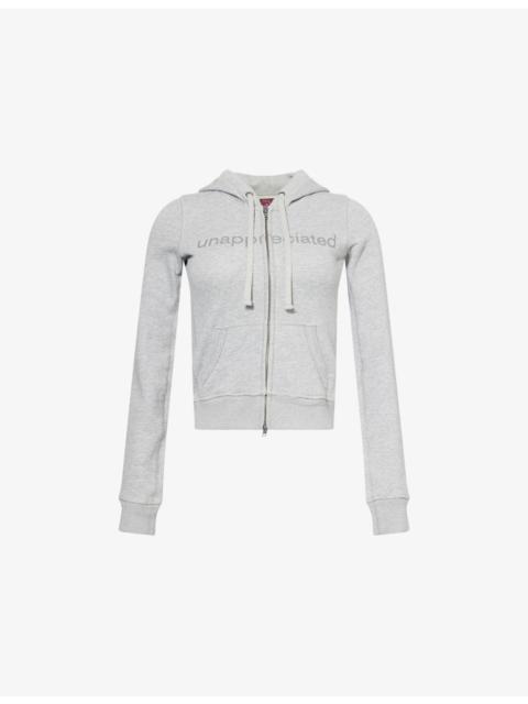 Praying Unappreciated Zip-Up Cotton-Jersey Hoody