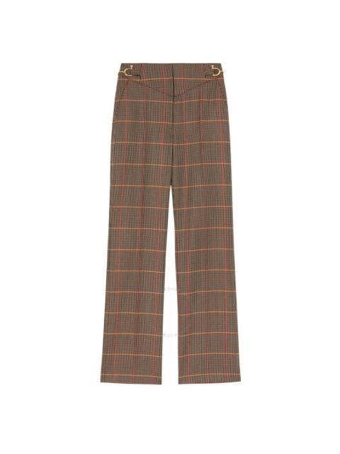 Burberry Burberry Dark Brown Check Lovisa Wool-Blend Pants, Brand Size 4 (US Size 2)