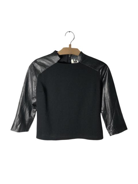 VERSACE Vintage Gianni Versus Versace Wool Cropped Leather Tops