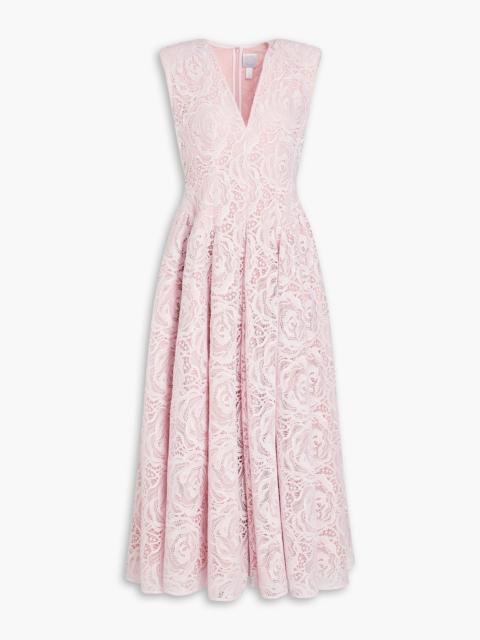 Other Designers Claret guipure lace maxi dress