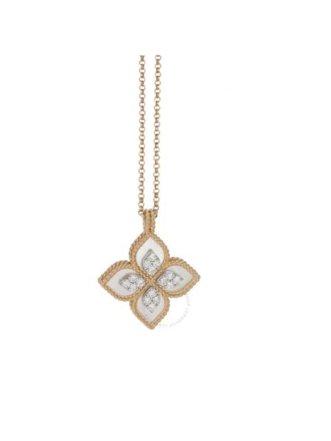 Other Designers Roberto Coin Princess Flower MOP & Diamond Pendant in Rose & White Gold, 18" - 8882784AHCHX