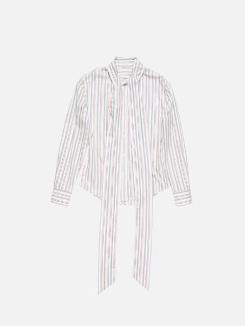 Acne Studios Striped blouse with scarf - Orange/grey