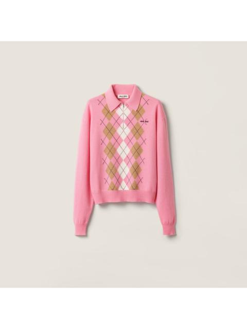 Miu Miu Miu Miu Cashmere Polo Shirt With Zip