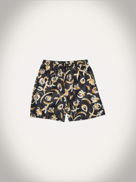 Nanushka Printed Tailored Silk Twill Shorts