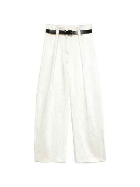 Sportmax Sportmax Belted Textured Palazzo Pants