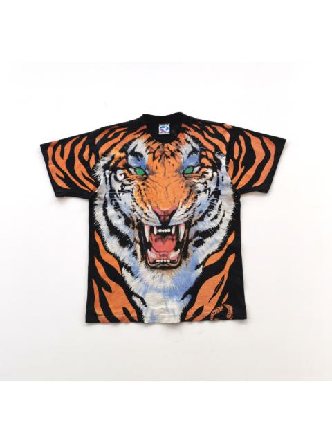 Other Designers 1995 Vintage Tiger Liquid Blue By John Connell Art Tshirt