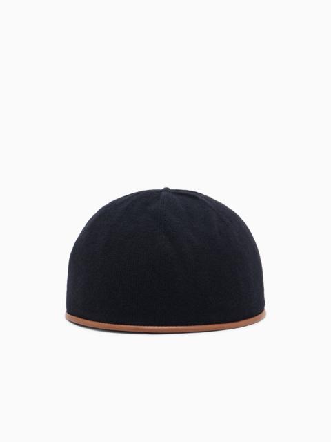 GIORGIO ARMANI VIRGIN WOOL AND CASHMERE BEANIE HAT