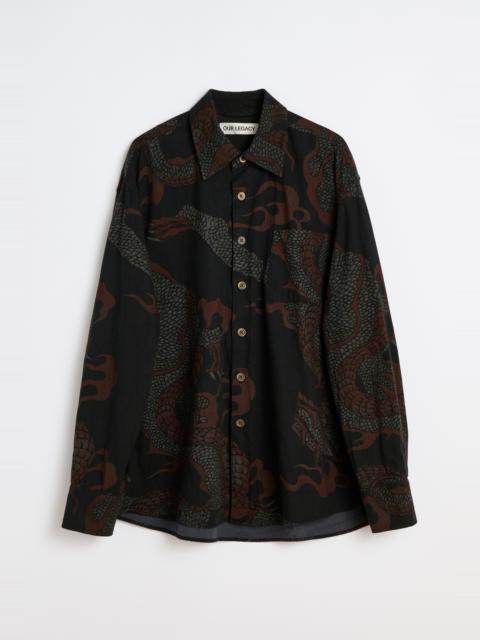 Our Legacy Above Shirt Brown Abstract Snake Print