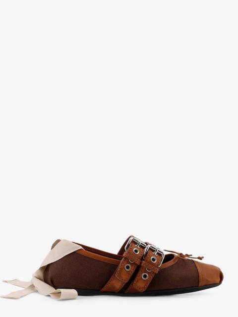 Miu Miu Miu Miu Women Canvas And Leather Blend Ballerinas