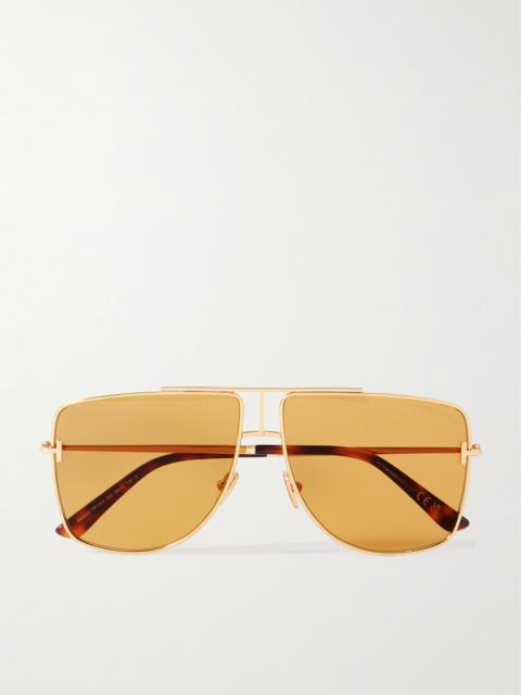 TOM FORD Eliott Aviator-style Gold-tone Sunglasses