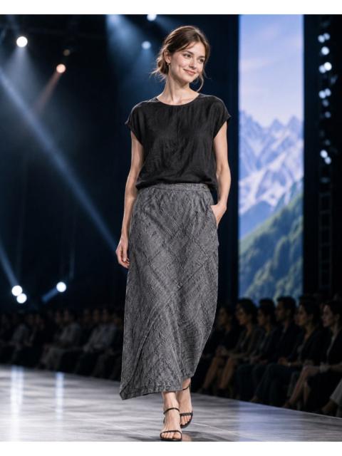 ISSEY MIYAKE Issey Miyake HAI Sporting Gear Jacquard Wrap Maxi Skirt