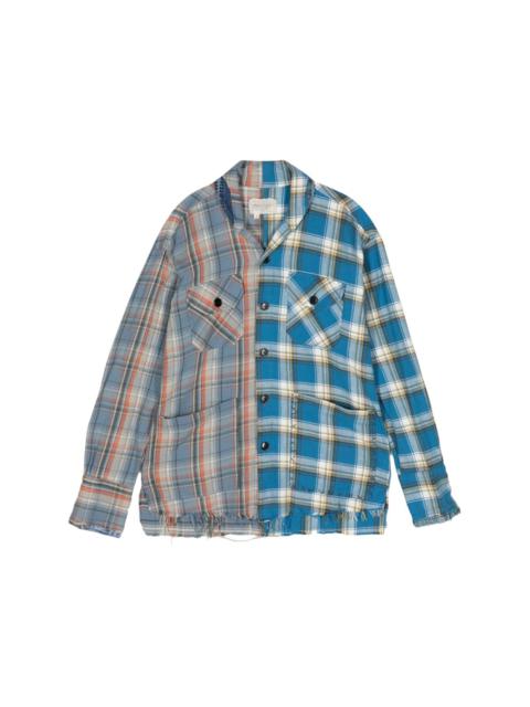 Greg Lauren BLUE STRIPED WINGED GL1 SHIRT | REVERSIBLE