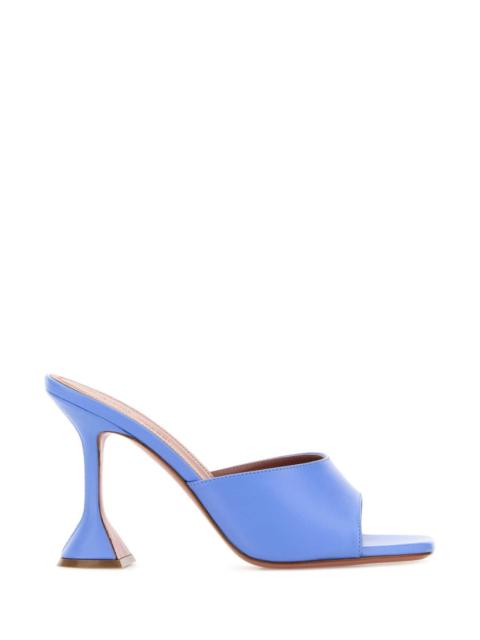 Amina Muaddi Amina Muaddi Women Cerulean Blue Nappa Leather Lupita Mules